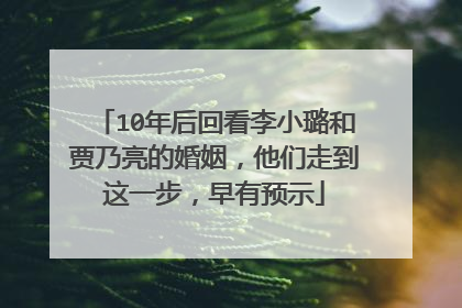10年后回看李小璐和贾乃亮的婚姻，他们走到这一步，早有预示