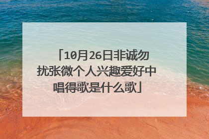 10月26日非诚勿扰张微个人兴趣爱好中唱得歌是什么歌