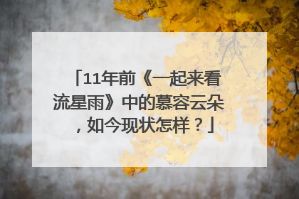 11年前《一起来看流星雨》中的慕容云朵,如今现状怎样?