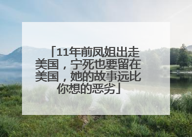 11年前凤姐出走美国，宁死也要留在美国，她的故事远比你想的恶劣