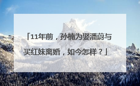 11年前,孙楠为娶潘蔚与买红妹离婚,如今怎样?