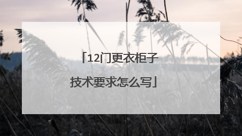 12门更衣柜子技术要求怎么写