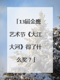 13届金鹰艺术节《大江大河》得了什么奖?