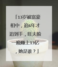 13岁被富豪相中，追6年才追到手，旺夫脸一晚赚上13亿，她是谁？