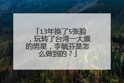 13年换了5张脸,玩转了台湾一大票的男星,李毓芬是怎么做到的?