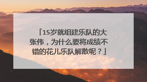 15岁就组建乐队的大张伟,为什么要将成绩不错的花儿乐队解散呢?