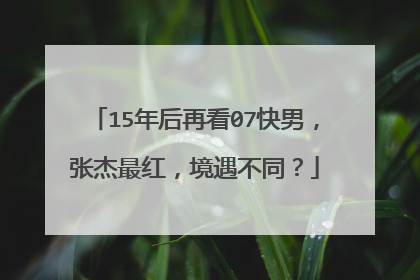 15年后再看07快男,张杰最红,境遇不同?
