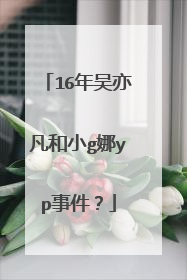 16年吴亦凡和小g娜yp事件？