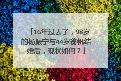 16年过去了，98岁的杨振宁与44岁翁帆结婚后，现状如何？