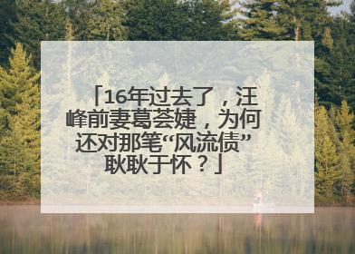 16年过去了，汪峰前妻葛荟婕，为何还对那笔“风流债”耿耿于怀？