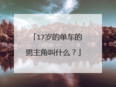 17岁的单车的男主角叫什么？
