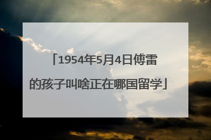 1954年5月4日傅雷的孩子叫啥正在哪国留学