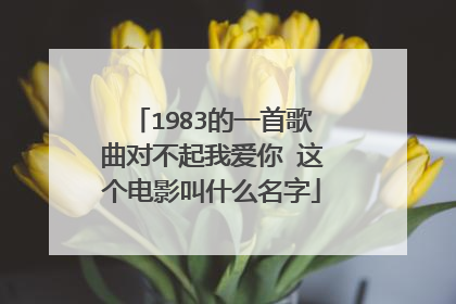 1983的一首歌曲对不起我爱你 这个电影叫什么名字