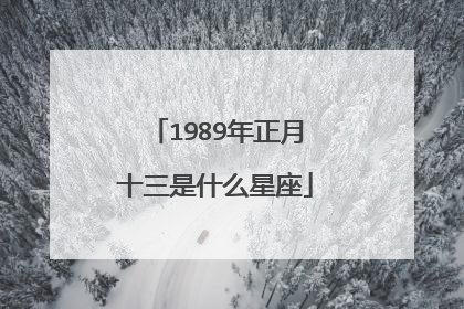 1989年正月十三是什么星座