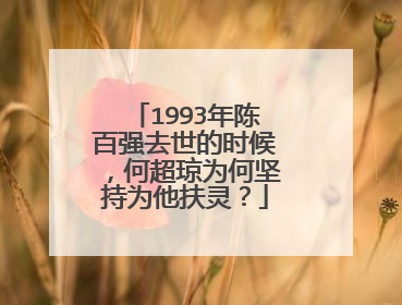1993年陈百强去世的时候,何超琼为何坚持为他扶灵?