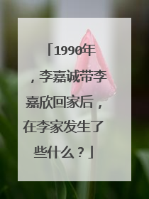 1990年，李嘉诚带李嘉欣回家后，在李家发生了些什么？