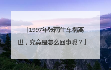 1997年张雨生车祸离世,究竟是怎么回事呢?