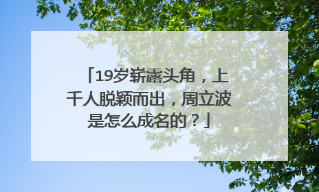 19岁崭露头角，上千人脱颖而出，周立波是怎么成名的？