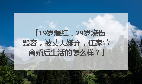 19岁爆红，29岁烧伤毁容，被丈夫嫌弃，任家萱离婚后生活的怎么样？