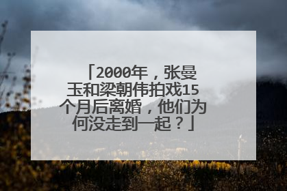 2000年，张曼玉和梁朝伟拍戏15个月后离婚，他们为何没走到一起？