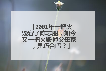 2001年一把火毁容了陈志朋，如今又一把火毁掉父母家，是巧合吗？