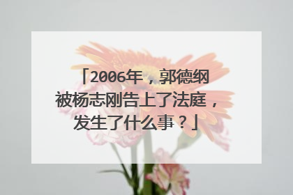 2006年，郭德纲被杨志刚告上了法庭，发生了什么事？