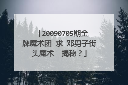 20090705期金牌魔术团 求 邓男子街头魔术  揭秘？