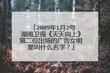 2009年1月2号湖南卫视《天天向上》第二位出场的广告女明星叫什么名字？