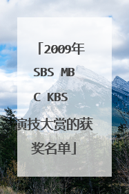 2009年SBS MBC KBS 演技大赏的获奖名单