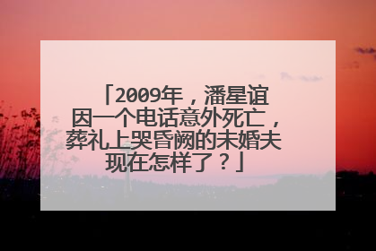 2009年，潘星谊因一个电话意外死亡，葬礼上哭昏阙的未婚夫现在怎样了？