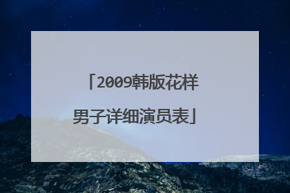 2009韩版花样男子详细演员表