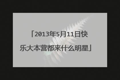 2013年5月11日快乐大本营都来什么明星