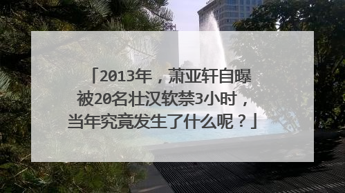 2013年，萧亚轩自曝被20名壮汉软禁3小时，当年究竟发生了什么呢？