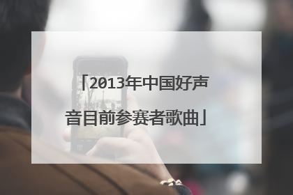 2013年中国好声音目前参赛者歌曲