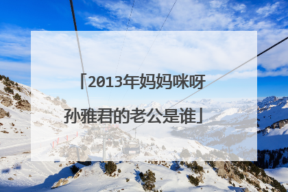 2013年妈妈咪呀孙雅君的老公是谁