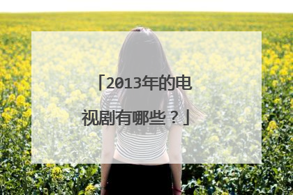 2013年的电视剧有哪些？