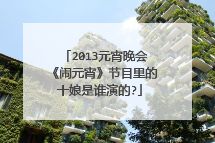 2013元宵晚会《闹元宵》节目里的十娘是谁演的?
