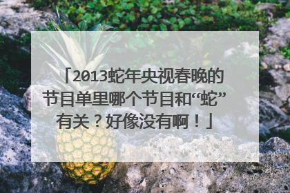 2013蛇年央视春晚的节目单里哪个节目和“蛇”有关?好像没有啊!