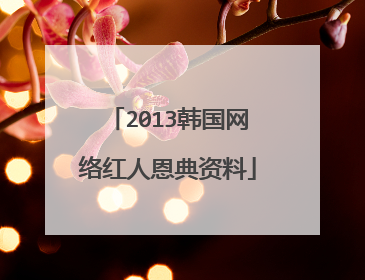 2013韩国网络红人恩典资料