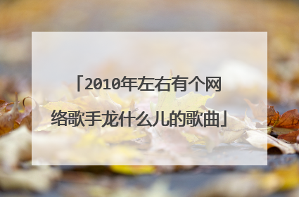 2010年左右有个网络歌手龙什么儿的歌曲