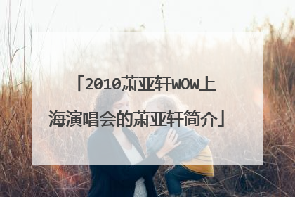 2010萧亚轩WOW上海演唱会的萧亚轩简介