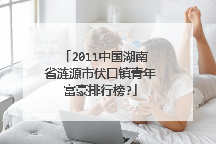 2011中国湖南省涟源市伏口镇青年富豪排行榜?