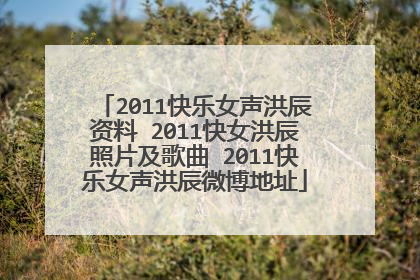 2011快乐女声洪辰资料 2011快女洪辰照片及歌曲 2011快乐女声洪辰微博地址