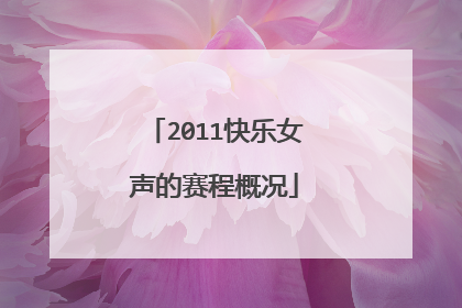 2011快乐女声的赛程概况