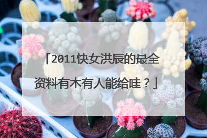 2011快女洪辰的最全资料有木有人能给哇?