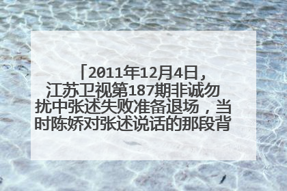 2011年12月4日,江苏卫视第187期非诚勿扰中张述失败准备退场,当时陈娇对张述说话的那段背景音乐叫什么?