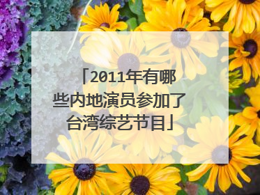 2011年有哪些内地演员参加了台湾综艺节目
