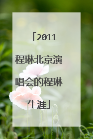 2011程琳北京演唱会的程琳生涯