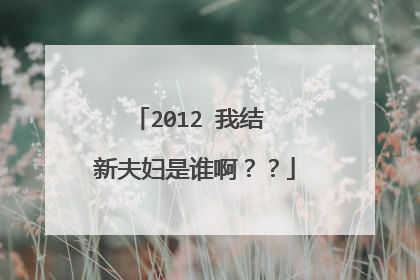 2012 我结 新夫妇是谁啊？？