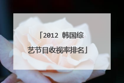 2012 韩国综艺节目收视率排名